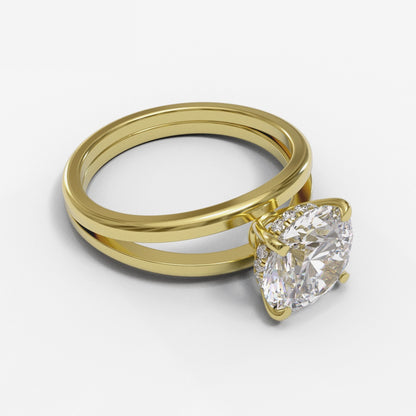 Round Split Shank Hidden Halo 3mm band (setting only)