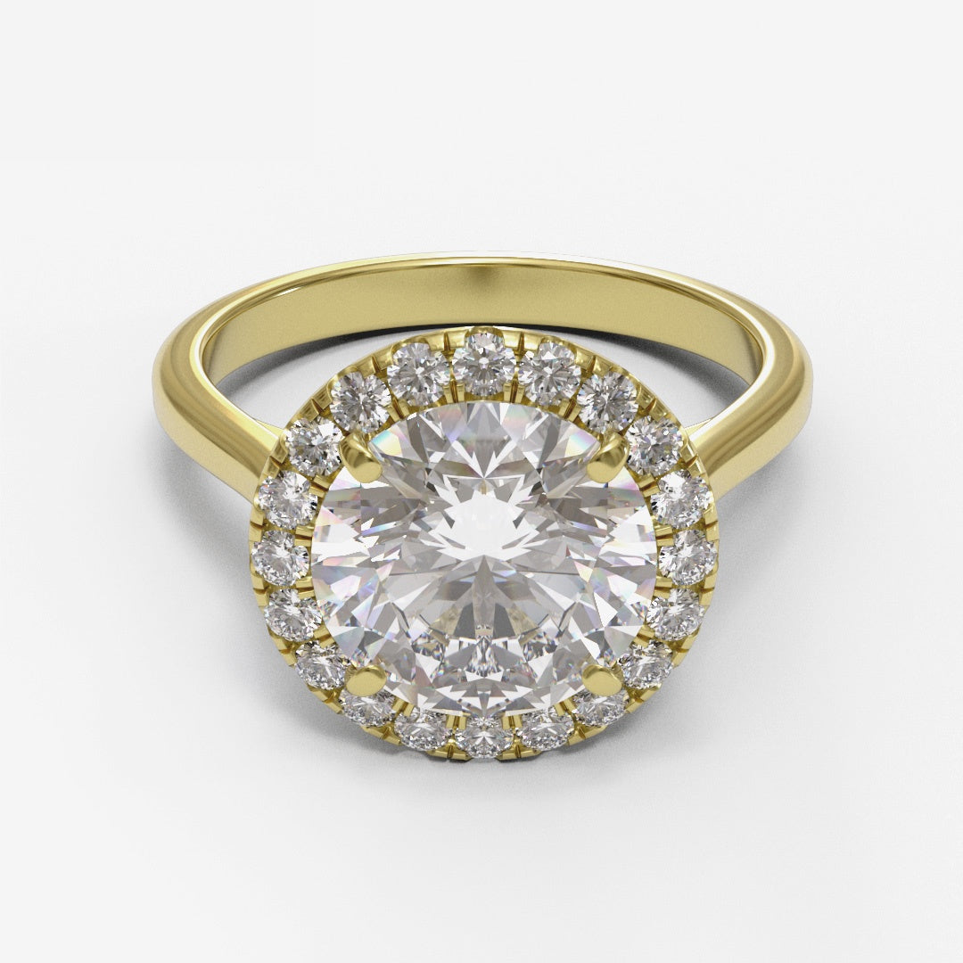 Round Tapered Cathedral Halo 1.6-2.6mm band (setting only)