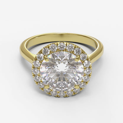 Round Tapered Cathedral Halo 1.6-2.6mm band (setting only)