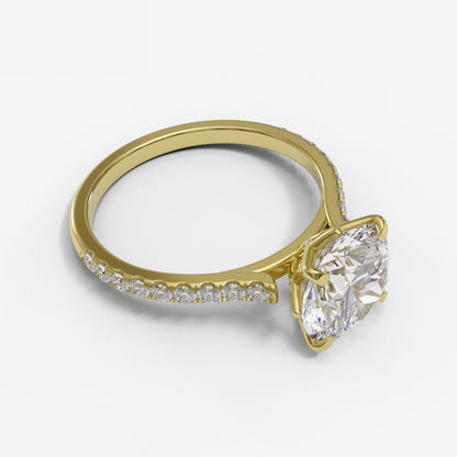 Round Tulip Open Cathedral Pave 1.6mm band (setting only)