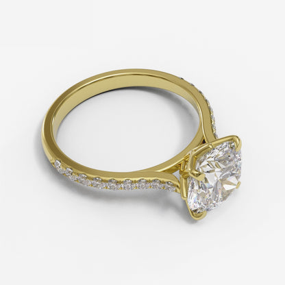 Round Tulip Tapered Cathedral Pave 1.6-2.6mm band (setting only)