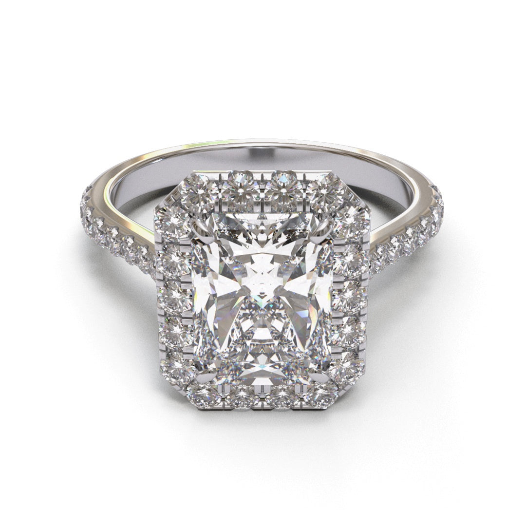 Radiant Tapered Cathedral Halo Pave 1.6-2.6mm band (setting only)