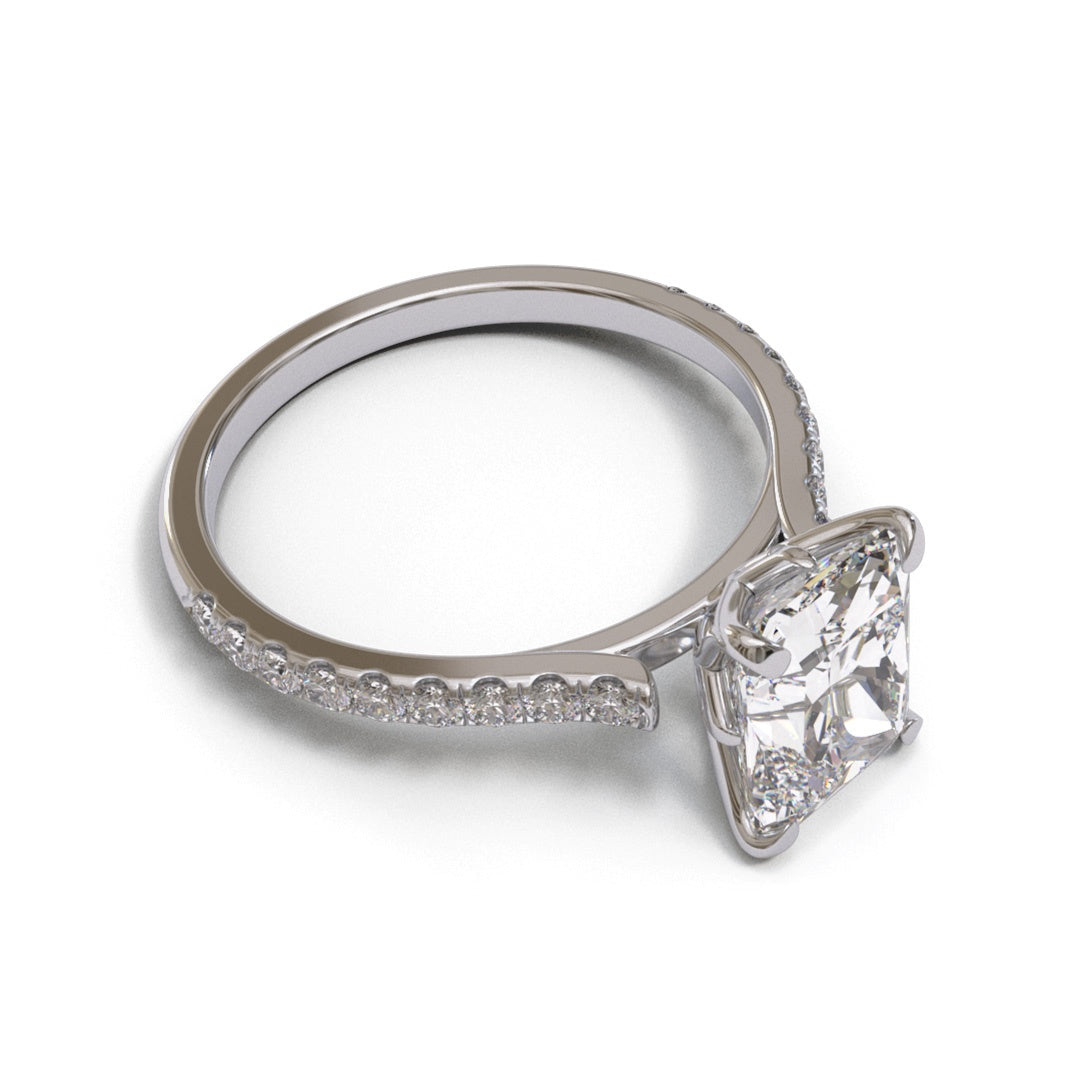 Radiant Tulip Open Cathedral Pave 2mm band (setting only)