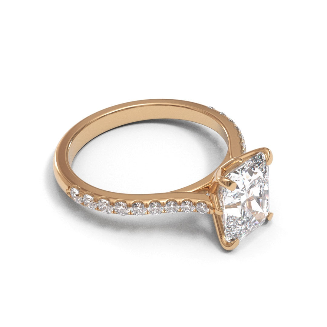 Radiant Tulip Tapered Cathedral Pave 1.3-2.2mm band (setting only)