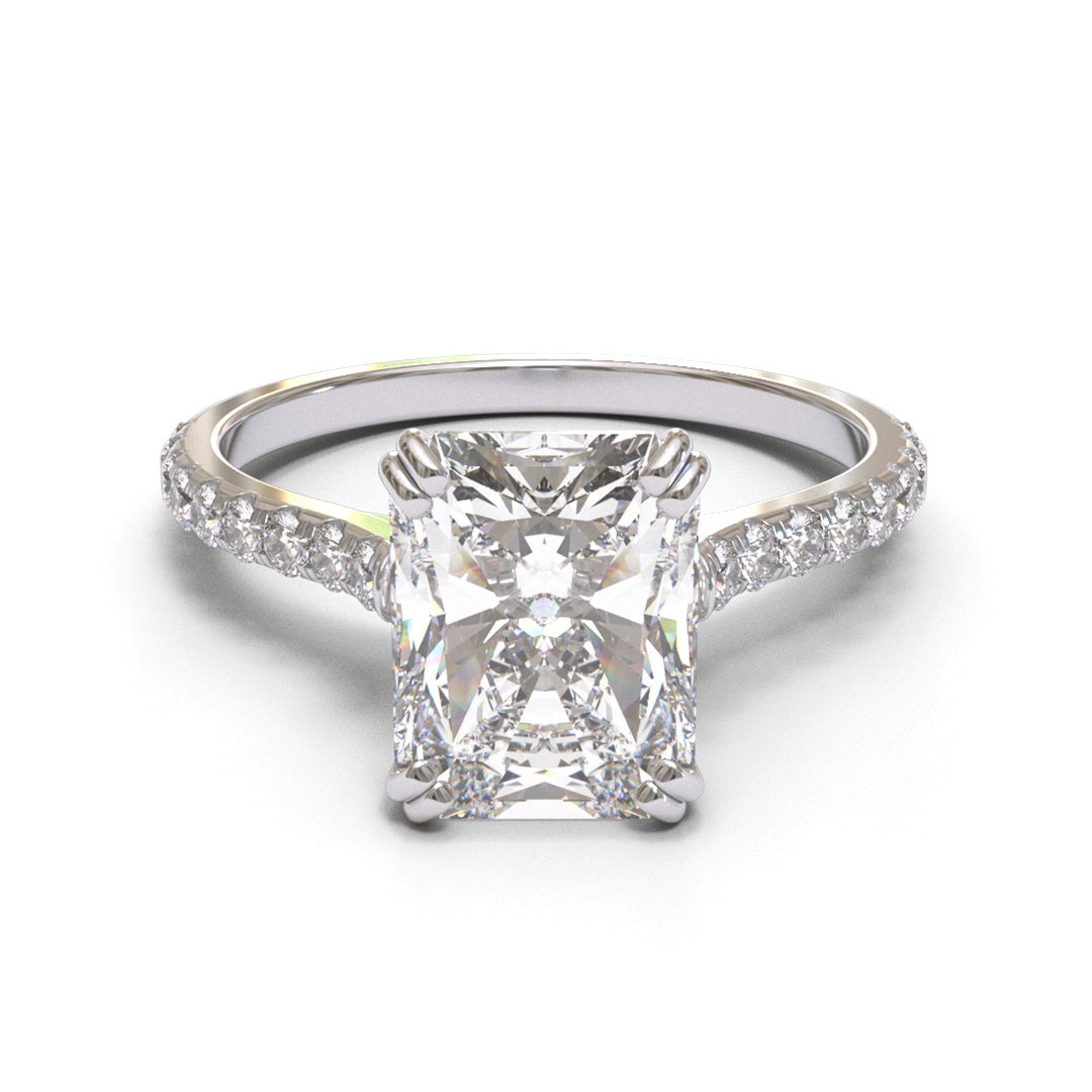 Radiant Open Cathedral Double Claw Pave 2mm band (setting only)