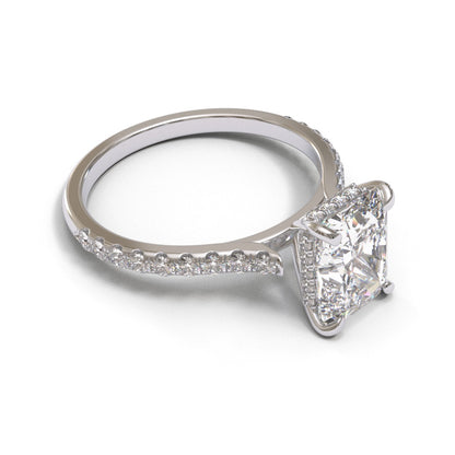 Radiant Open Cathedral Hidden Halo Pave 1.6mm band (setting only)