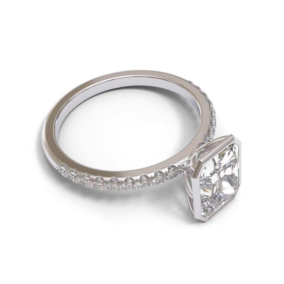 Radiant Tulip Dome Bezel Pave 2mm band (setting only)