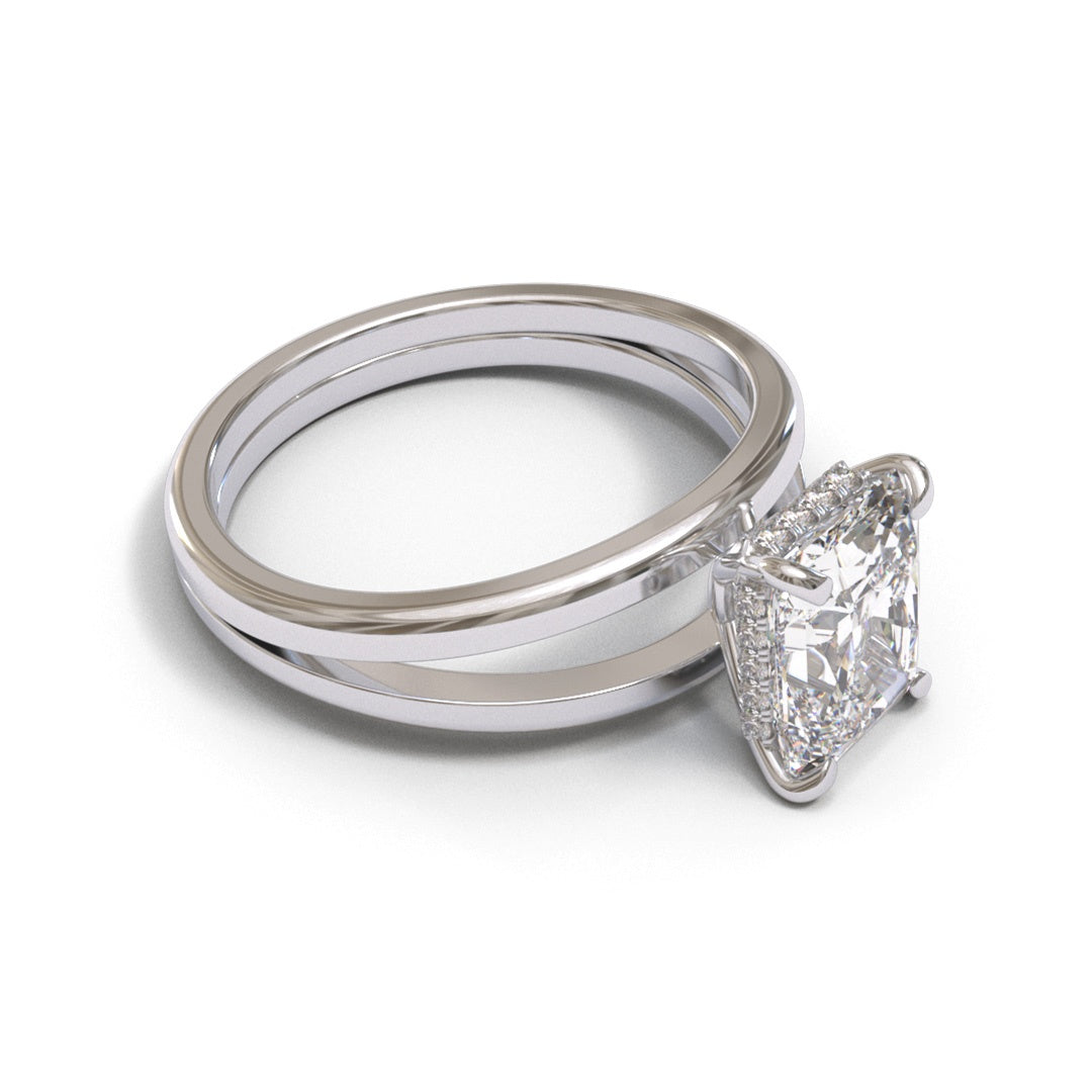 Radiant Split Shank Hidden Halo 3mm band (setting only)