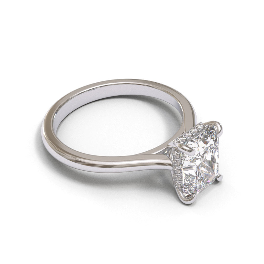 Radiant Tapered Cathedral Hidden Halo 1.6-2.6mm band (setting only)