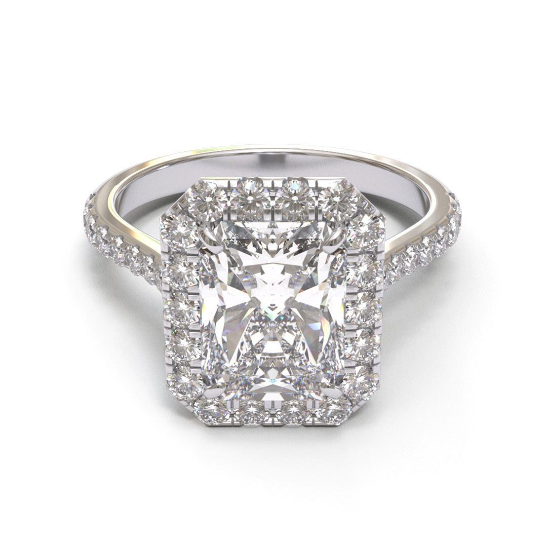Radiant Tapered Cathedral Halo Pave 1.6-2.6mm band (setting only)