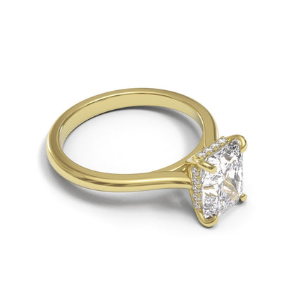 Radiant Tapered Cathedral Hidden Halo 1.6-2.6mm band (setting only)