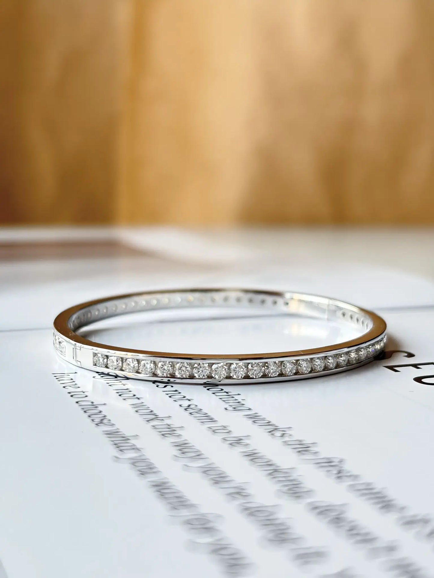 2.5mm All Moissanite Bangles Real S925 Stering Silver Spring Buckle Bracelets for Women Wedding Party Fine Jewelry Gift