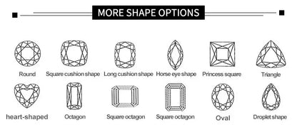 Illustrations of various diamond shapes with labels on a white background