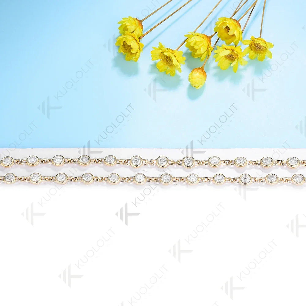 3.5CTW Moissanite Necklaces for Women Men Solid 14K 10K Gold 925 Silver Chain Tennis Necklace for Engagement Christmas