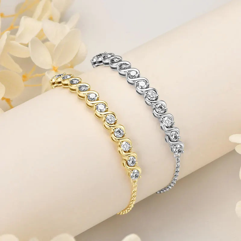 Real 3mm D Color Moissanite Infinity Bracelet for Women 925 Silver Adjustable Chain 2025 Trend Certified Fine Jewelry Gift