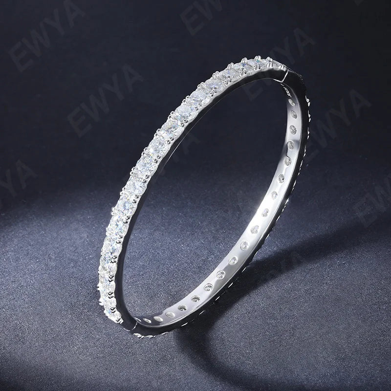 GRA Certified D Color 4mm 0.3CT Full Moissanite Tennis Bracelet Bangle For Women S925 Sterling Silver Diamond Bracelets