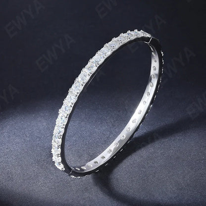 GRA Certified D Color 4mm 0.3CT Full Moissanite Tennis Bracelet Bangle For Women S925 Sterling Silver Diamond Bracelets