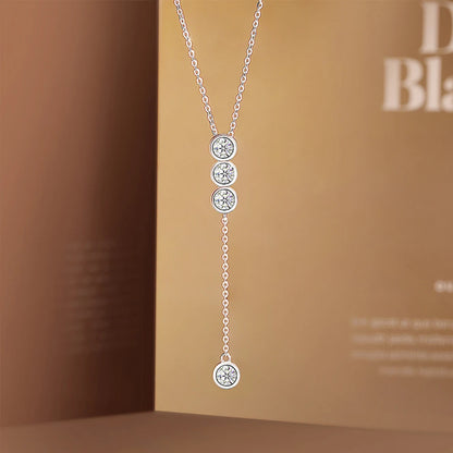 3mm/5mm Full Moissanite Necklace for Girls Classic Bubble Clavicular Chain 925 Sterling Silver Party Fine Jewelry Gift