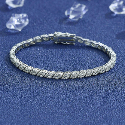 Full Moissanite Tennis Bracelets S925 Silver Sparkling Diamond Women Men Party Wedding Bangles Jewelry Gifts GRA Certified