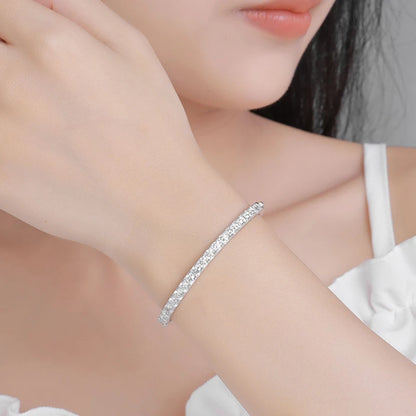 GRA Certified D Color 4mm 0.3CT Full Moissanite Tennis Bracelet Bangle For Women S925 Sterling Silver Diamond Bracelets