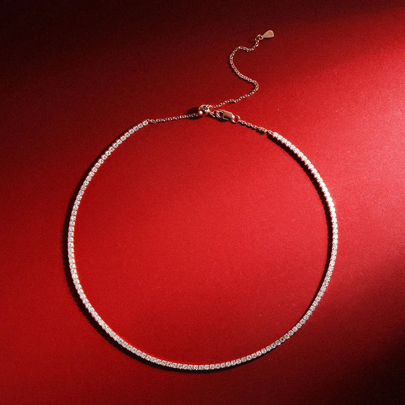 Necklace on a red background
