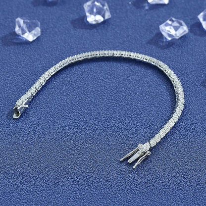 Full Moissanite Tennis Bracelets S925 Silver Sparkling Diamond Women Men Party Wedding Bangles Jewelry Gifts GRA Certified