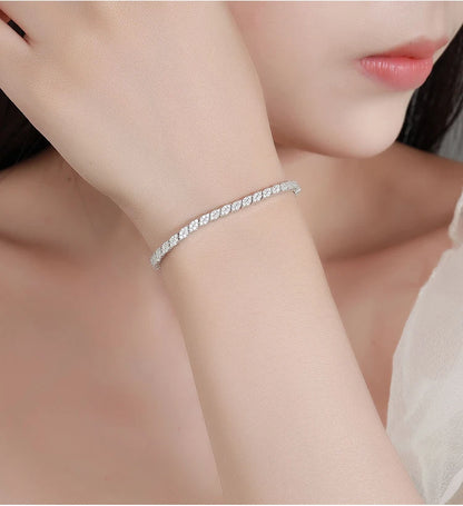 Full Moissanite Tennis Bracelets S925 Silver Sparkling Diamond Women Men Party Wedding Bangles Jewelry Gifts GRA Certified