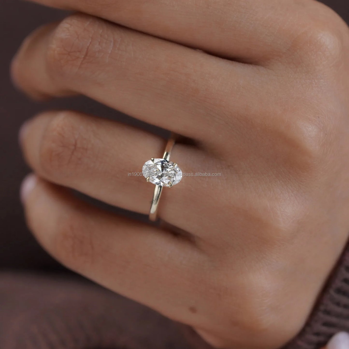 1.0 CT Oval Cut Moissanite Engagement Ring Simple Solitaire Claw Prong Set 14K Solid Yellow Gold Perfect Everyday or Anniversary