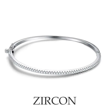 2mm D Color Moissanite Bangle For Women S925 Sterling Silver 18k White Gold Plated Diamond Bracelet Fine Jewelry Pulseras