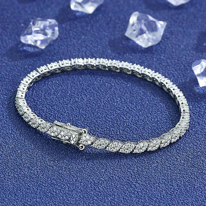 Full Moissanite Tennis Bracelets S925 Silver Sparkling Diamond Women Men Party Wedding Bangles Jewelry Gifts GRA Certified