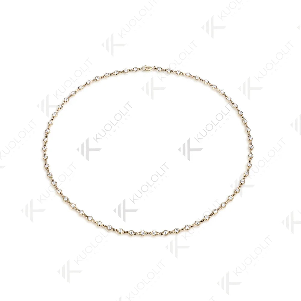 3.5CTW Moissanite Necklaces for Women Men Solid 14K 10K Gold 925 Silver Chain Tennis Necklace for Engagement Christmas