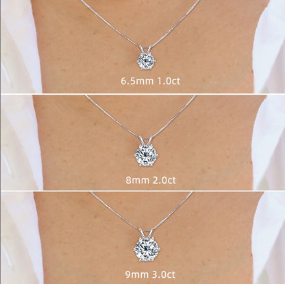 0.5ct-5ct Moissanite Pendant Necklace With Certificate For Women Original Real 925 Silver Chain Solitaire Drop Necklaces