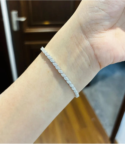 Full Moissanite Tennis Bracelets S925 Silver Sparkling Diamond Women Men Party Wedding Bangles Jewelry Gifts GRA Certified
