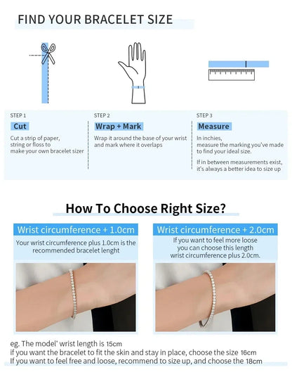 Moissanite Bracelet Transparent Fishing Line 925 Sterling Silver Bracelets for Women Lab Diamond GRA Certified Jewelry