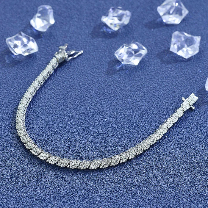 Full Moissanite Tennis Bracelets S925 Silver Sparkling Diamond Women Men Party Wedding Bangles Jewelry Gifts GRA Certified