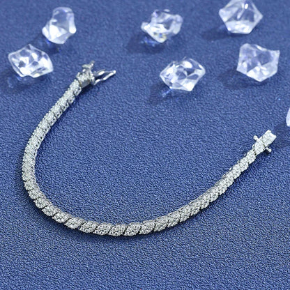 Full Moissanite Tennis Bracelets S925 Silver Sparkling Diamond Women Men Party Wedding Bangles Jewelry Gifts GRA Certified