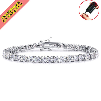 Real Moissanite Tennis Bracelet for Women Men 3.0mm with Certificates 925 Sterling Silver