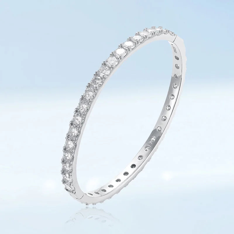 GRA Certified D Color 4mm 0.3CT Full Moissanite Tennis Bracelet Bangle For Women S925 Sterling Silver Diamond Bracelets