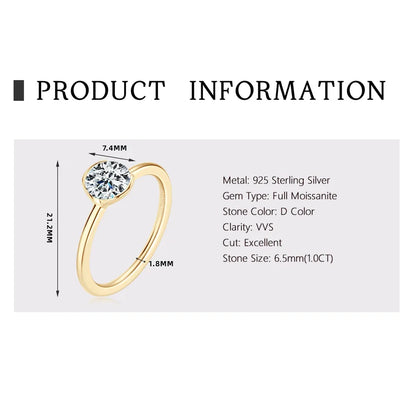 Gold ring with diamond on a product information card