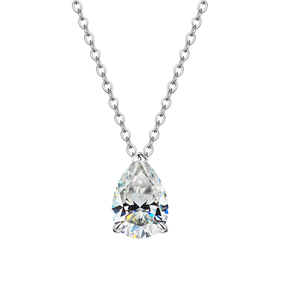 MUXIFC 1-4CT Pear Cut Moissanite Pendant Necklace for Women Water Drop Lab Diamond Neckchain with Certificate 925 Silver Jewely