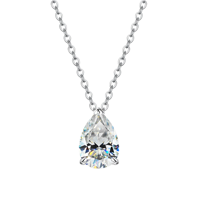 MUXIFC 1-4CT Pear Cut Moissanite Pendant Necklace for Women Water Drop Lab Diamond Neckchain with Certificate 925 Silver Jewely