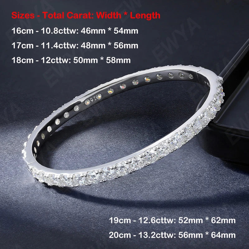 GRA Certified D Color 4mm 0.3CT Full Moissanite Tennis Bracelet Bangle For Women S925 Sterling Silver Diamond Bracelets