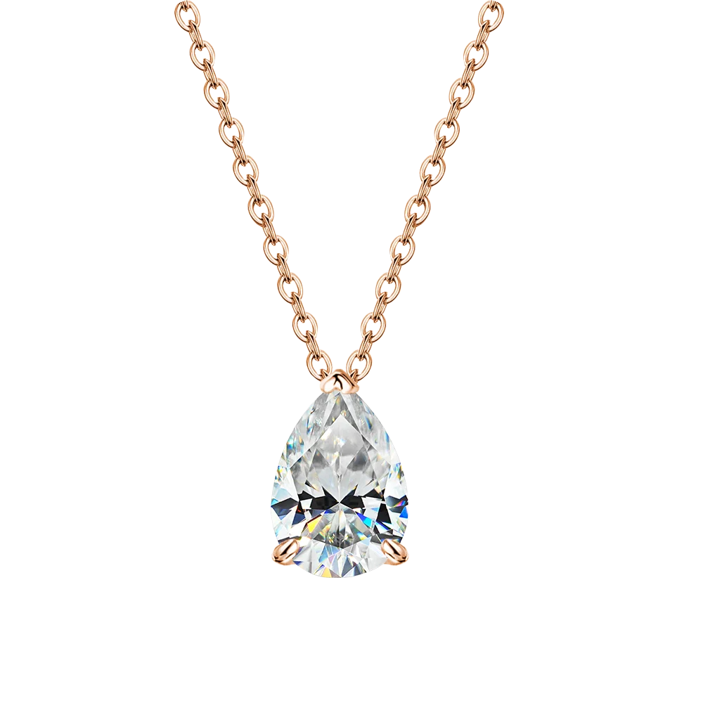 MUXIFC 1-4CT Pear Cut Moissanite Pendant Necklace for Women Water Drop Lab Diamond Neckchain with Certificate 925 Silver Jewely