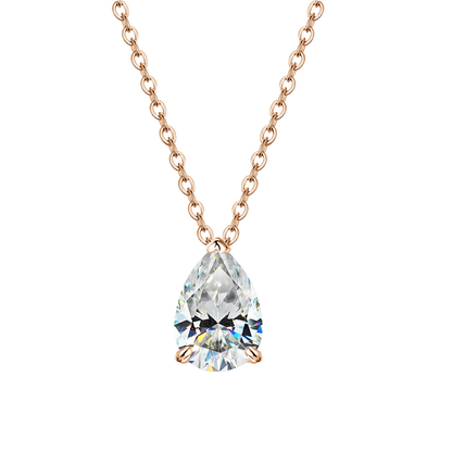 MUXIFC 1-4CT Pear Cut Moissanite Pendant Necklace for Women Water Drop Lab Diamond Neckchain with Certificate 925 Silver Jewely