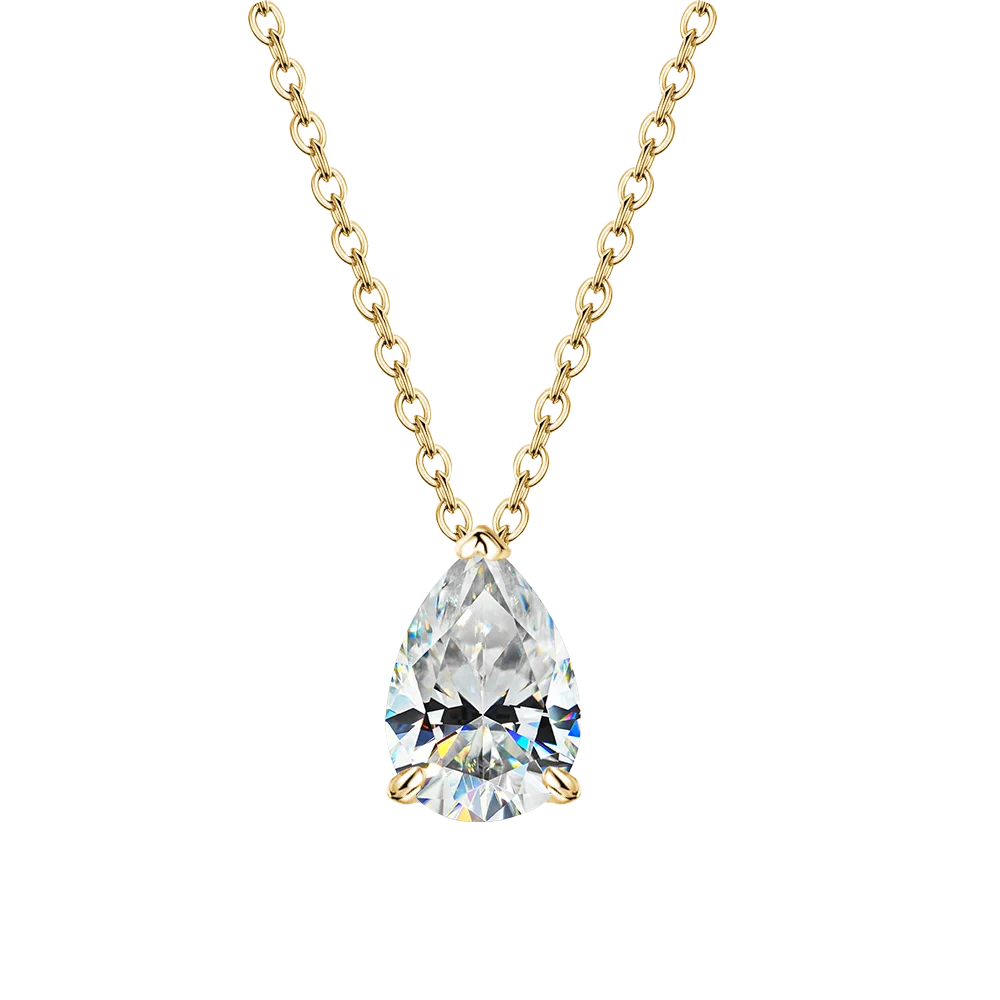 MUXIFC 1-4CT Pear Cut Moissanite Pendant Necklace for Women Water Drop Lab Diamond Neckchain with Certificate 925 Silver Jewely