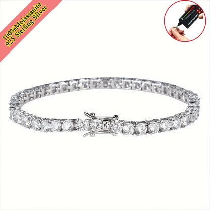 Real Moissanite Tennis Bracelet for Women Men 3.0mm with Certificates 925 Sterling Silver