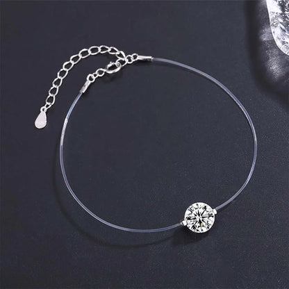 Moissanite Bracelet Transparent Fishing Line 925 Sterling Silver Bracelets for Women Lab Diamond GRA Certified Jewelry