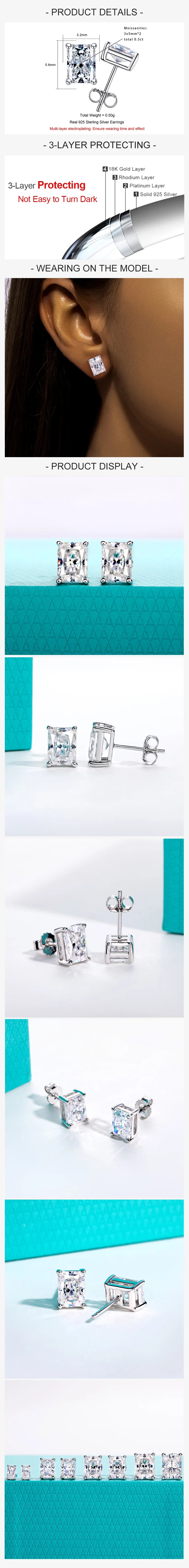 Collection of earrings with close-up views on a white background
