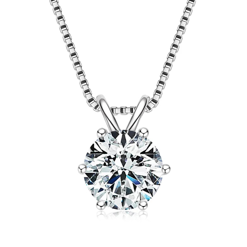 0.5ct-5ct Moissanite Pendant Necklace With Certificate For Women Original Real 925 Silver Chain Solitaire Drop Necklaces