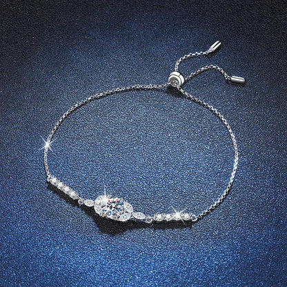 100% Real GRA Certified 1CT Moissanite Bracelet for Women Girl S925 Sterling Silver Diamond Link Bracelets Fine Jewelry